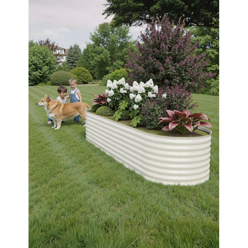 Raised Garden Bed Kits, Outdoor Metal Raised Planter Boxes with Safety Edging for Gardening Vegetables,Fruits,Flower ( 8x4x2ft / 8x2x1.5ft )