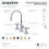 Kingston Brass Millennium Two-Handle 3-Hole Deck Mount Widespread Bathroom Faucet with Brass Pop-Up Drain