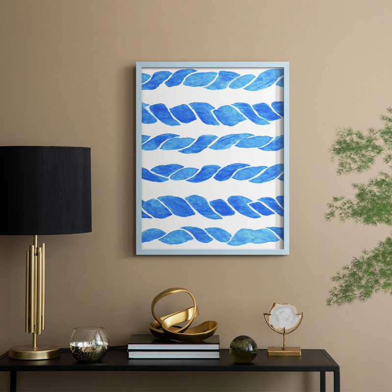 "Abstract", reproduction encadrée - prêt à accrocher, Bleu, H 29 po x l 23 po