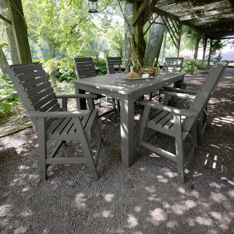 Ensemble de salle à manger rectangulaire pour 6 personnes Midwest, Teck côtier, H 43,3 po x l 55,5 po x L 86,5 po