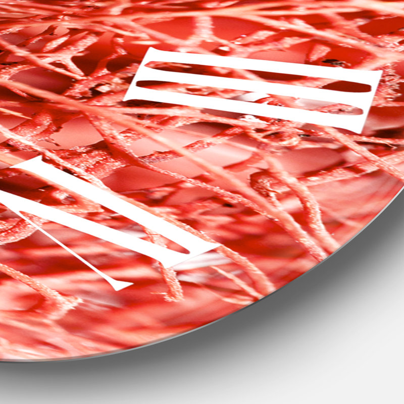 Red Macro Texture - Modern wall clock, Large