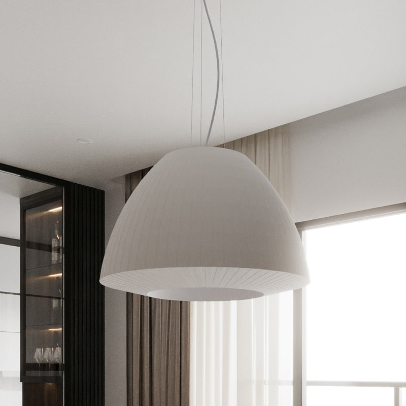 Alson 3 - Light White Dome Pendant, White