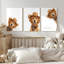 Golden Retriever, ensemble de 3 reproductions d'art sur toile, Western Cowboy Dog