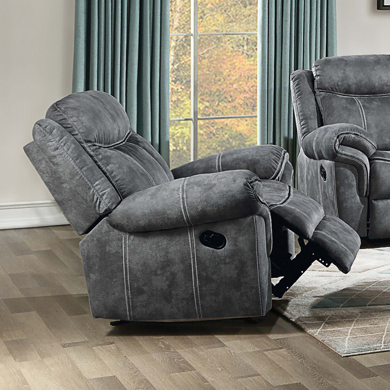 Upholstered Recliner, Gray Velvet