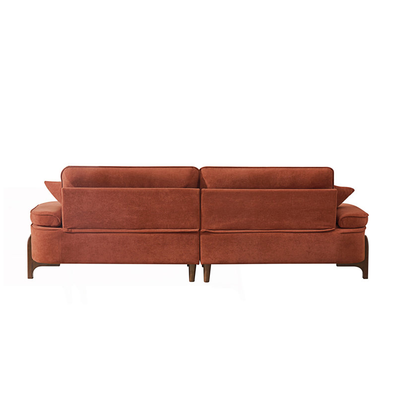 Comfortable Deep Seated Sofa With Pillow, Brick Red