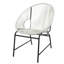 Ensemble de 2 chaises d'extérieur modernes ovales en osier à tissage ouvert, style Acapulco, blanc-1327162457