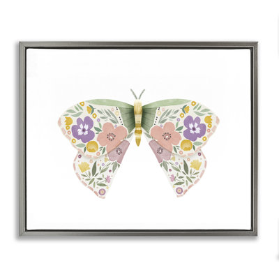 "Marigold Floral Moth", art mural sur toile flottante par Leah Straatsma