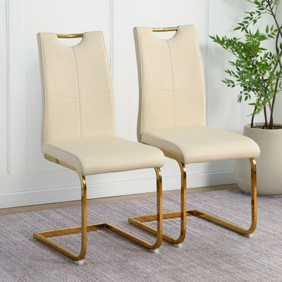 Chaise de salle à manger moderne en polyuréthane, chaise rembourrée, pieds en métal, cuisine, salon, chambre à coucher, chaise d'appoint