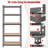 Tevis 60" H x 27.5" W x 12" D 5 Tiers Boltless Adjustable Storage Shelf Goods Rack-1084191161