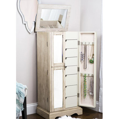 Armoire à bijoux minimaliste en chêne de style nordique minimaliste