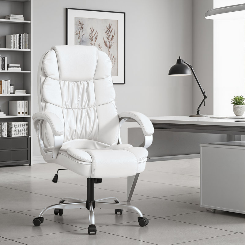 Orren Ellis Enosburg Executive Chair with Headrest, White