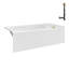 Baignoire en alcôve en acrylique blanc brillant avec drain extérieur 66 po x 32 po Streamline-101700168