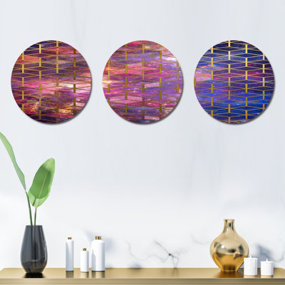 Ensemble de décoration murale 3 pièces cubes