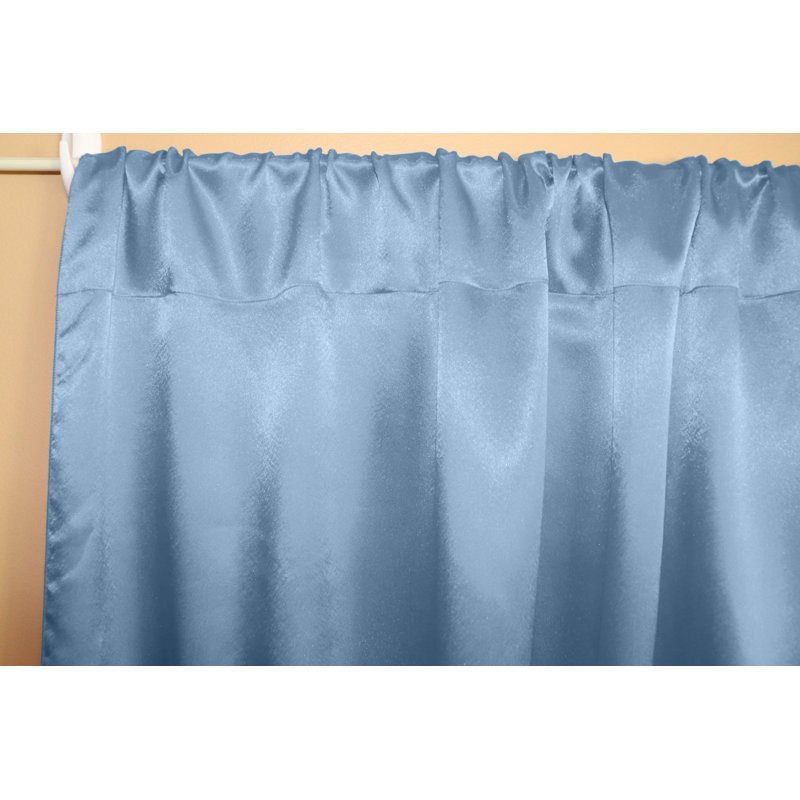 Panneau de rideau semi-transparent en polyester Dafni, L 58 po x L 72 po, Bleu ciel