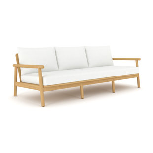 Fuse 86.6" Premium Teak Sofa with Sunbelievable™ Cushions, Fully Assemble (Ivory Sand)