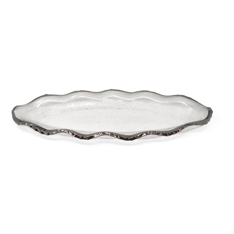 Assiette décorative en verre Monzerrat, H 1,25 po x l 18 po x P 7 po