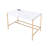 White & Gold Finish Writing Desk W/Usb
