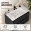 Meuble-lavabo suspendu noir de 61 cm (24 po) avec lavabo en céramique, meuble-lavabo mural moderne cannelé avec 2 tiroirs à fermeture douce pour salle d'eau-1097982365-1097982367