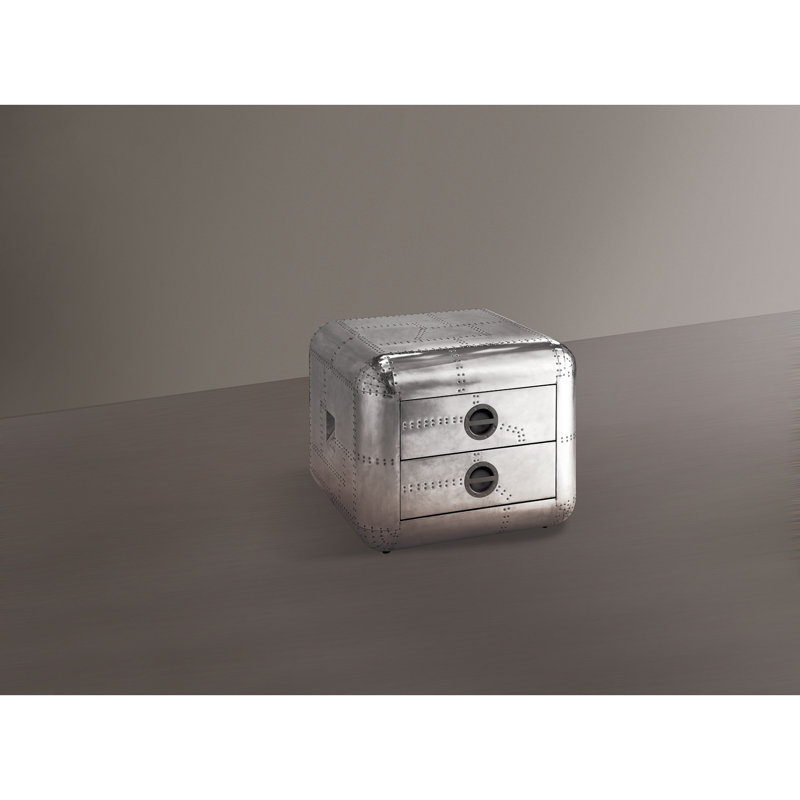 Aluminum 2-Drawer End Table