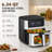 6.34QT Air Fryer with Viewing Window, 8-In-1 Functions Stainless Steel Air Fry, Roast, Reheat, Bake-125813125