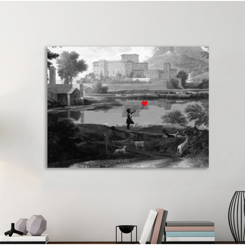 Balloon Girl Meets The Masters by Banksy - Wrapped Canvas Print, 61 cm H x 81 cm W x 4 cm D
