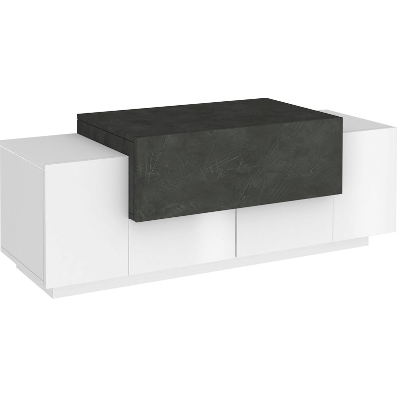 Ebling Storage Bench, White/Black