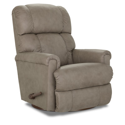 Pinnacle Leather Match Manual Swivel Gliding Recliner by La-Z-Boy
