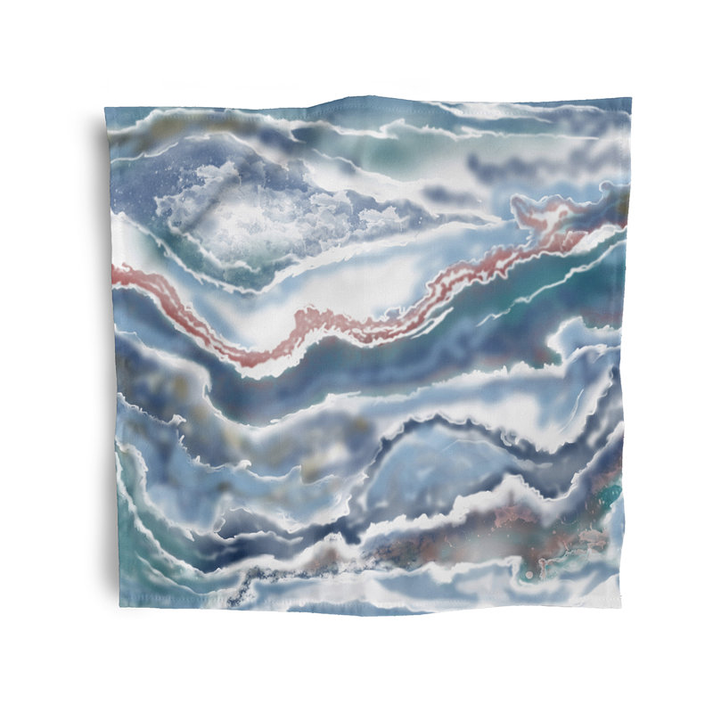 Ashawn Polyester Abstract Square Napkin, Blue