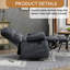 Fauteuil inclinable manuel surdimensionné - Chaise longue en tissu moelleux pour le salon, conception confortable à dossier à tirette-716838117