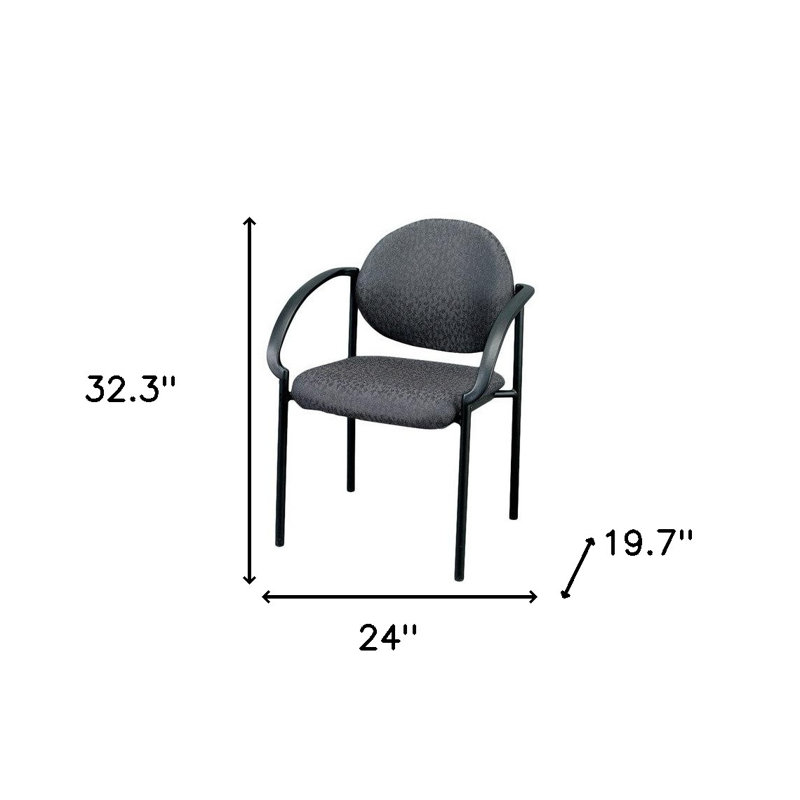 (Ensemble de deux) Chaise de bureau en tissu gris anthracite