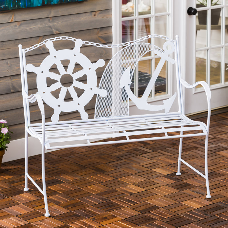 Banc de jardin en métal côtier Howell
