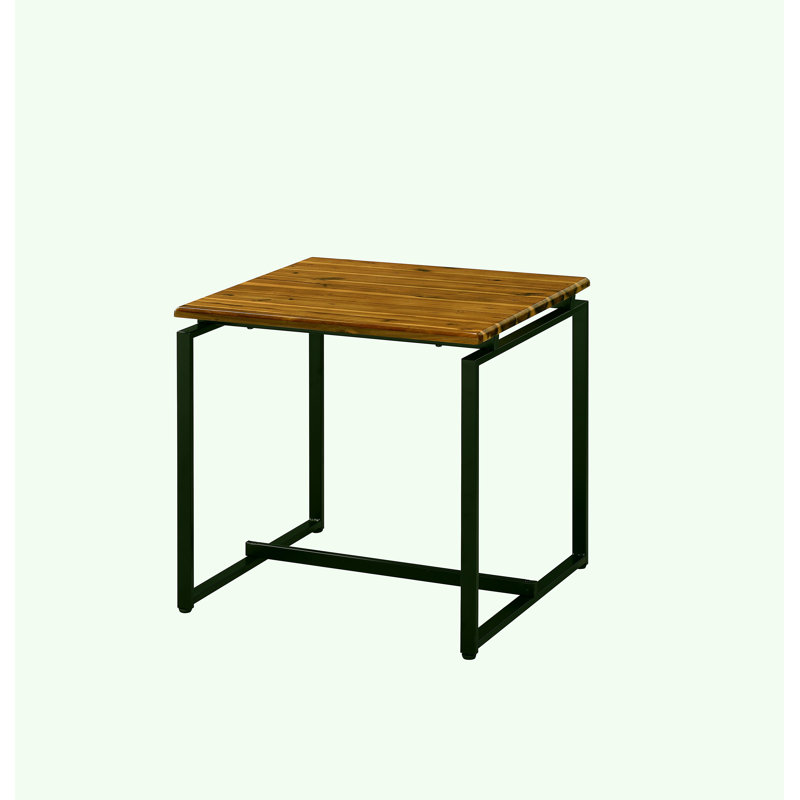 Ensemble de 3 tables basses et tables d'appoint en chêne et en laque noire