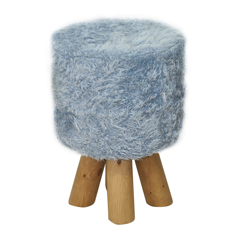Solid + Manufactured Wood Accent Stool, Blue
