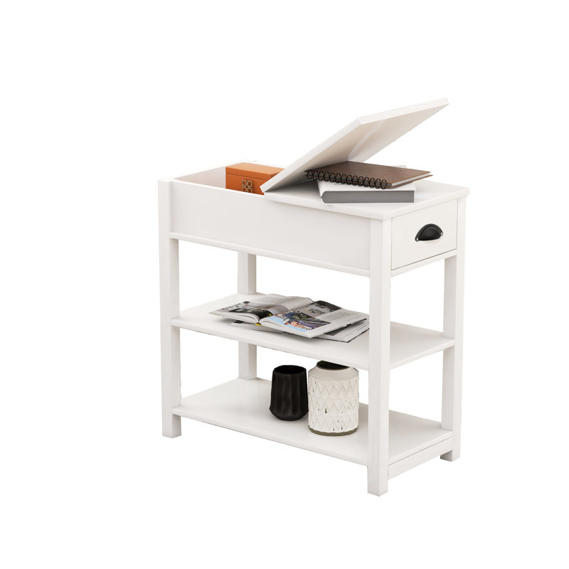 Table d'appoint étroite avec tiroirs en blanc, construction, pour étude et dortoir - cloison inférieure, usage domestique
