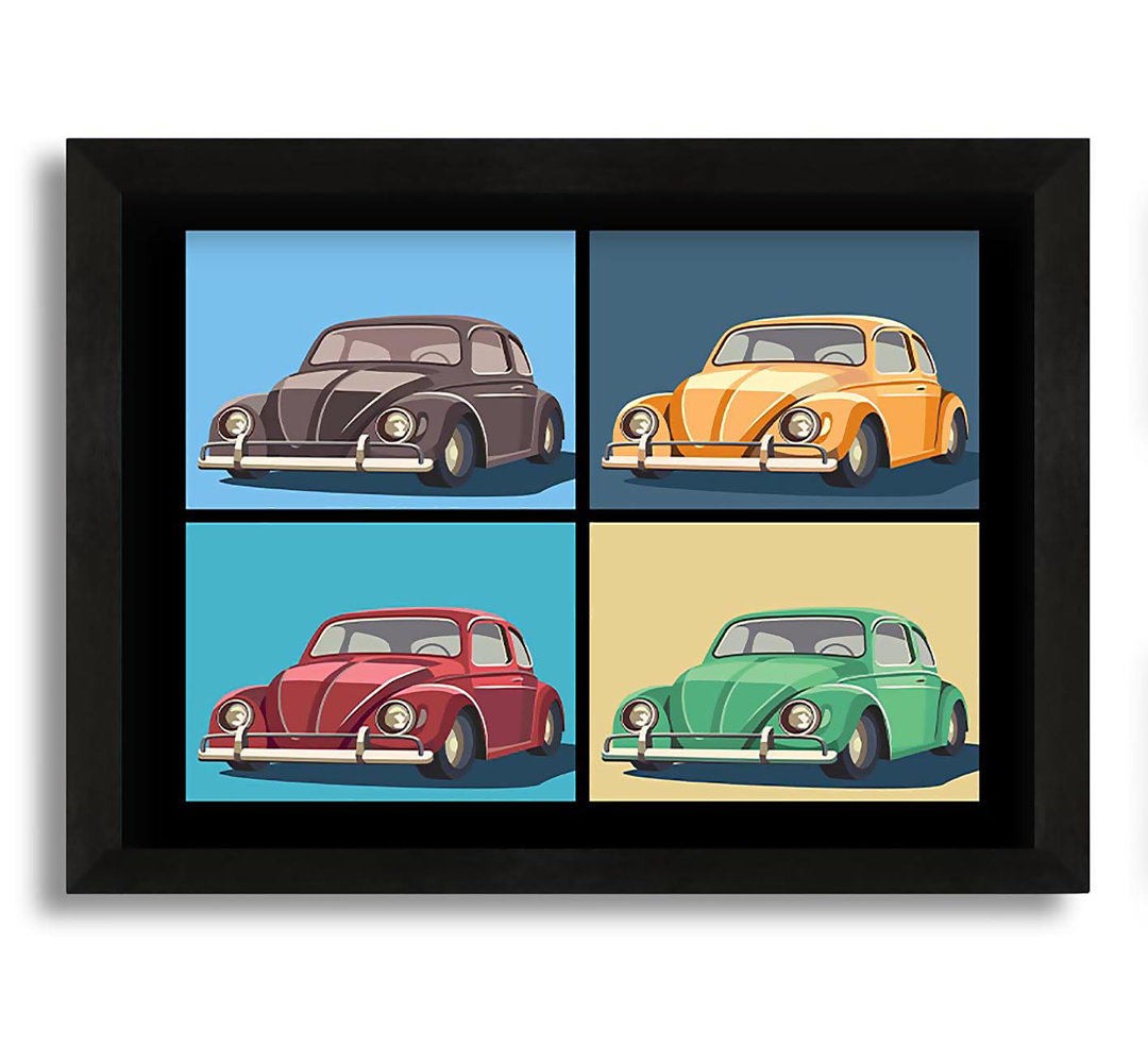 Gerahmtes Leinwandbild Vw Beetle Pop Art