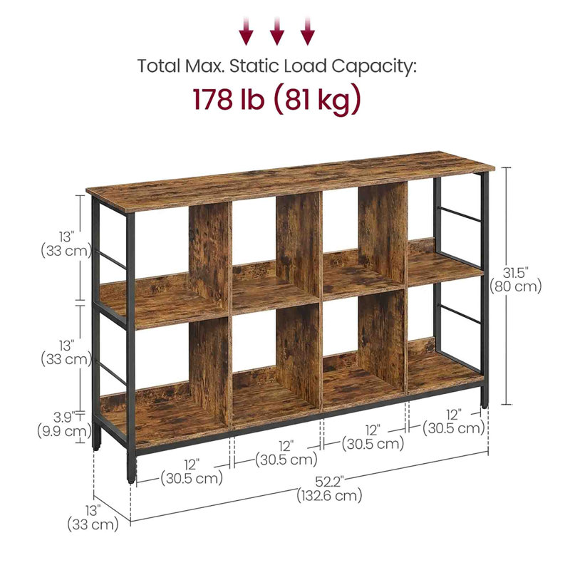 80cm H x 132.6cm W Metal Bookcase