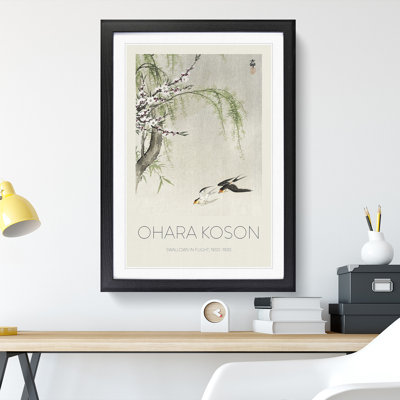 Two Swallows in Flight by Ohara Koson - Picture Frame Art Prints