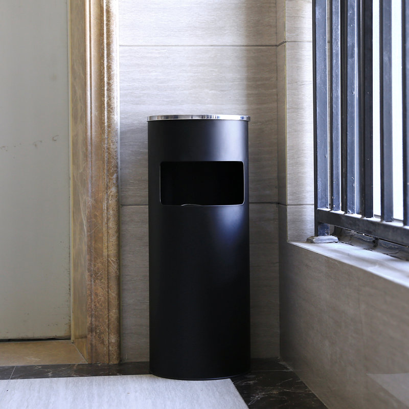 Stainless Steel Open Outdoor Trash & Recycling Bin - 12.3L