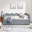 Lit de jour confortable en vichy double avec lit gigogne simple-129880955