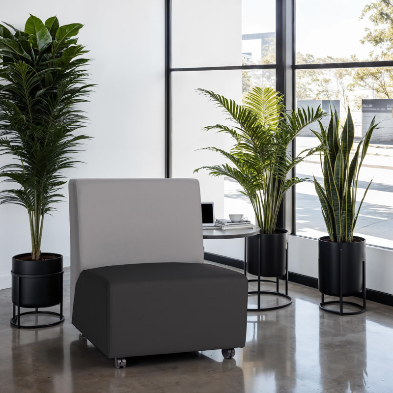 Fauteuil mobile rembourré Pro Series - noir, Noir / gris