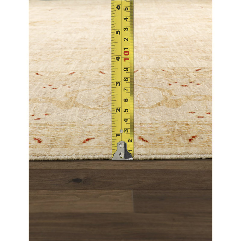 Melody Hand Knotted Wool Oriental Area Rug in Ivory/Red, Rectangle 12' x 17'8"