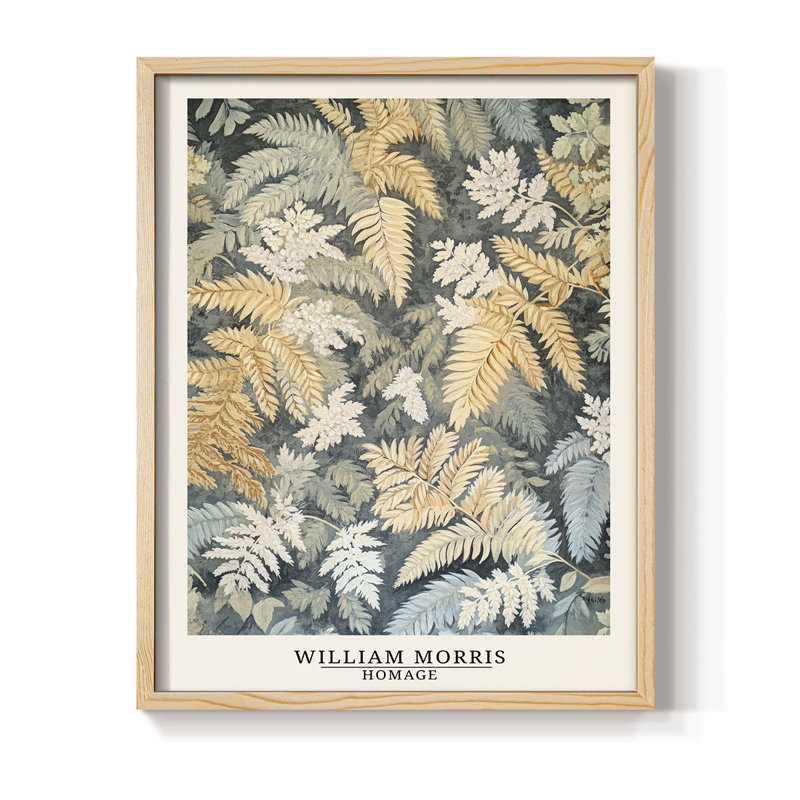 Imprimé encadré en bois massif de la série Dccxx de Wm morris, Naturel, H 11 po x l 9 po