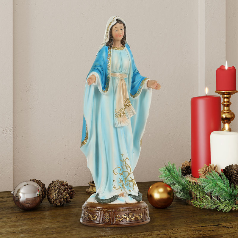 Figurine décorative d'intérieur de la Vierge Marie 11,75 po, H 11,75 po x l 3,75 po x P 4,75 po
