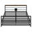 Full Size Metal Gaming Bed Frame with Rotating TV Mount, Open Storage Shelf, Built-In Charging Station, No Box Spring Needed