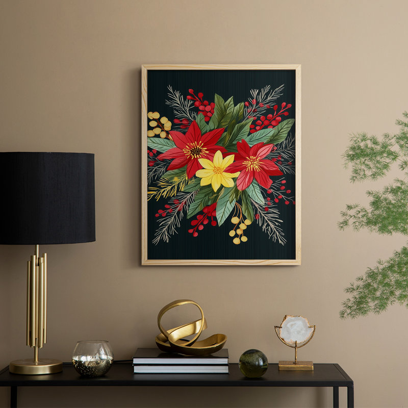 Christmas Holiday Art CIX Framed Print - Solid Wood, Naturel, H 21 po x l 17 po