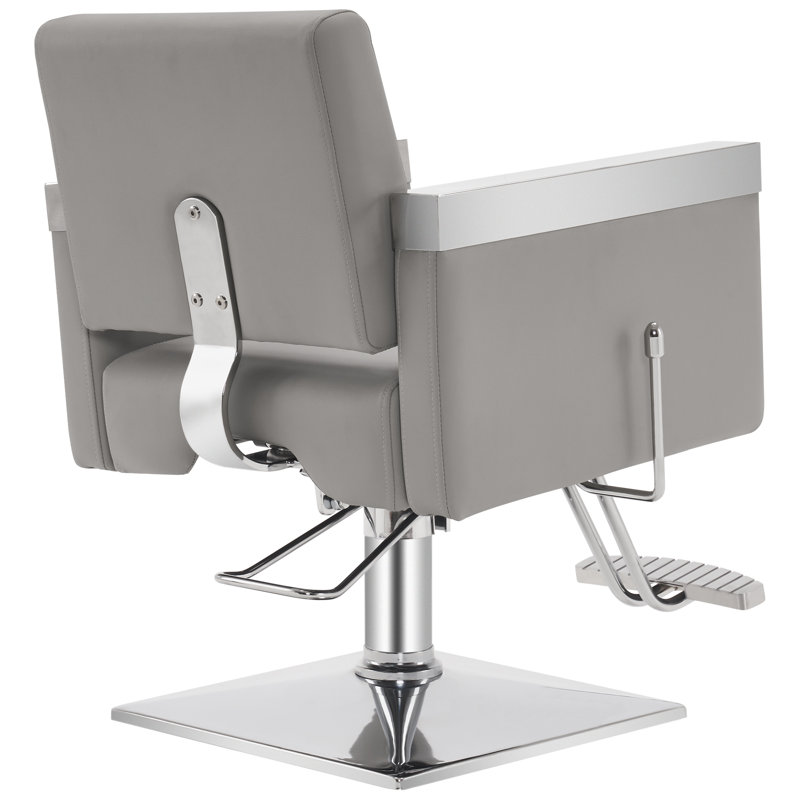 Chaise de réception en cuir l 25 po avec structure en métal, Gris