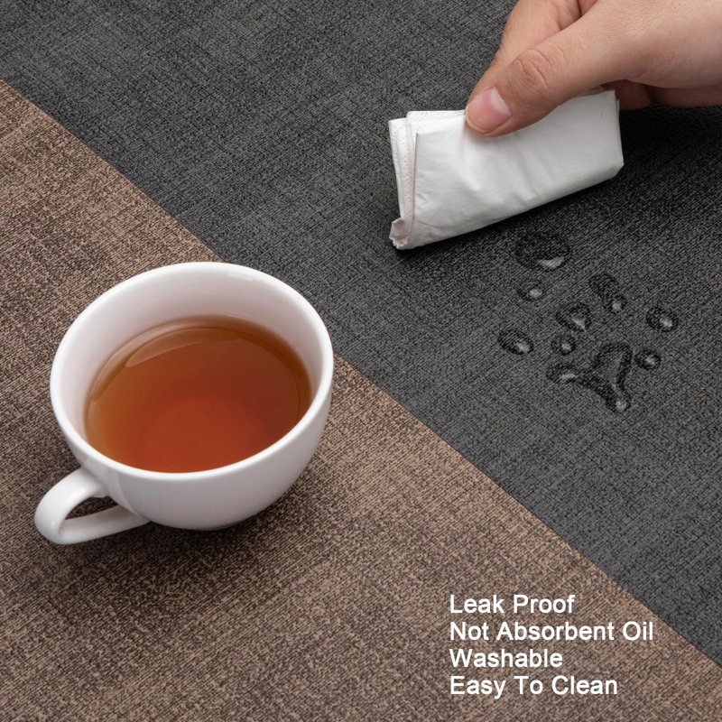 Faux Leather Placemat, Grey Coffee
