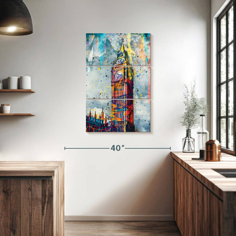 Nicci Big Ben Paint Splash, 38" H x 24" W
