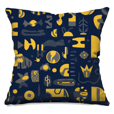 Coussins décoratifs à double face jaune et gris