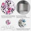 Rose et feuilles noires sur fond blanc-68852683